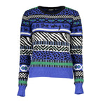 Blue Viscose Women Sweater