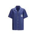 Blue Silk Shortsleeve Shirt