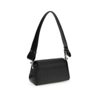 Black Polyurethane Shoulder Bag