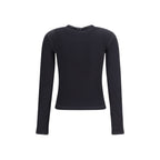 Schwarzes Langarm-T-Shirt aus Baumwolle