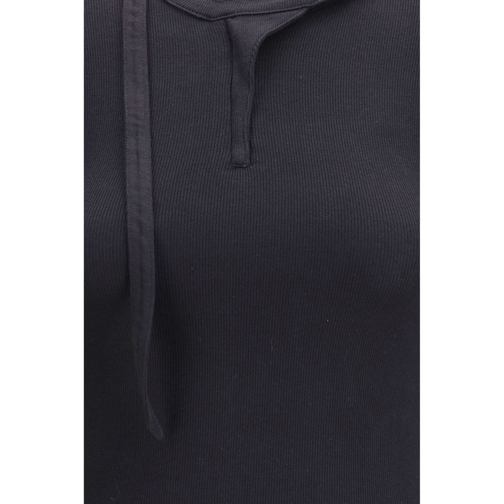 Schwarzes Langarm-T-Shirt aus Baumwolle