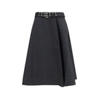 Grauer langer Rock aus recyceltem Polyester