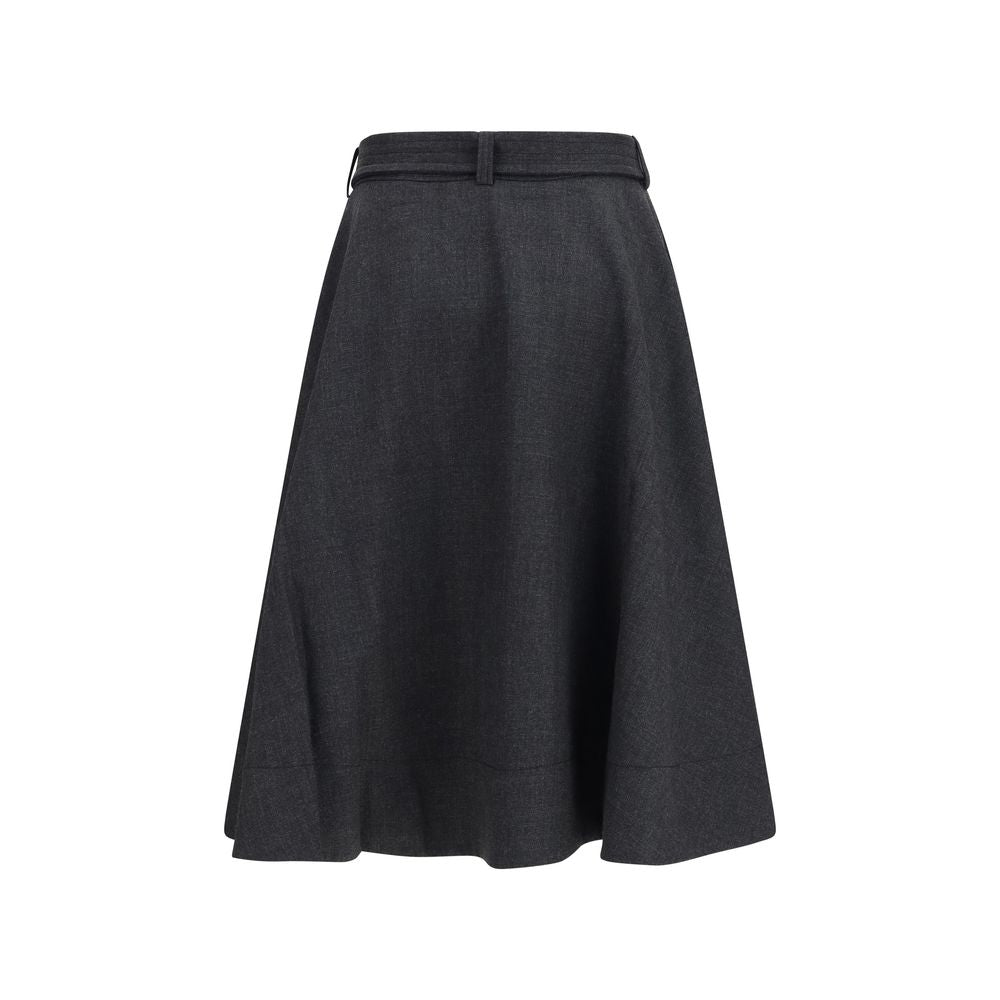 Grauer langer Rock aus recyceltem Polyester