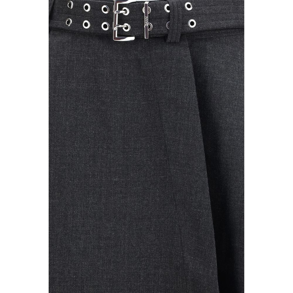 Grauer langer Rock aus recyceltem Polyester
