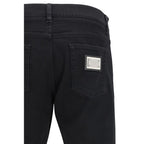 Schwarze Slim-Fit-Jeans aus Baumwolle