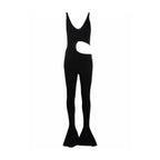 Schwarzer Viskose-Jumpsuit