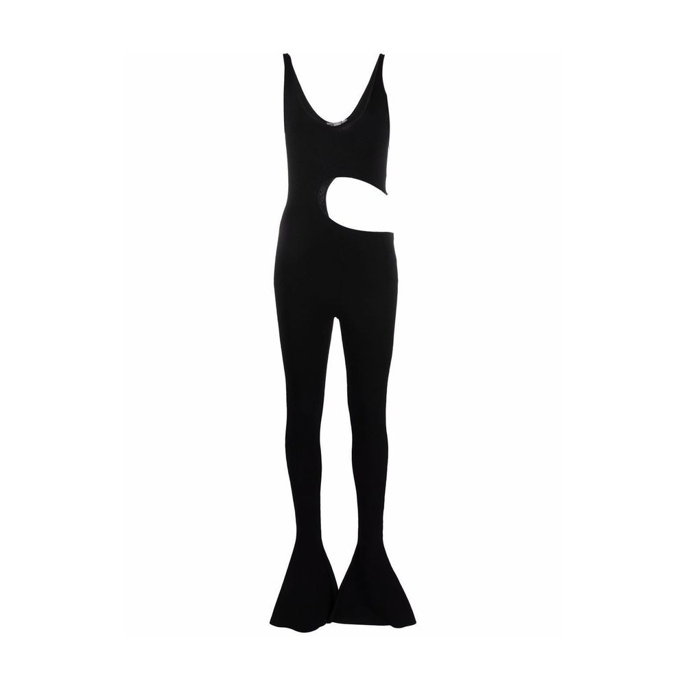 Schwarzer Viskose-Jumpsuit