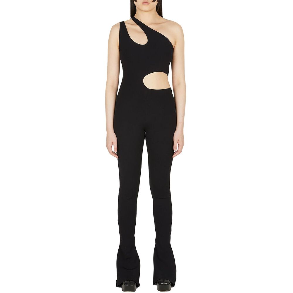 Schwarzer Viskose-Jumpsuit