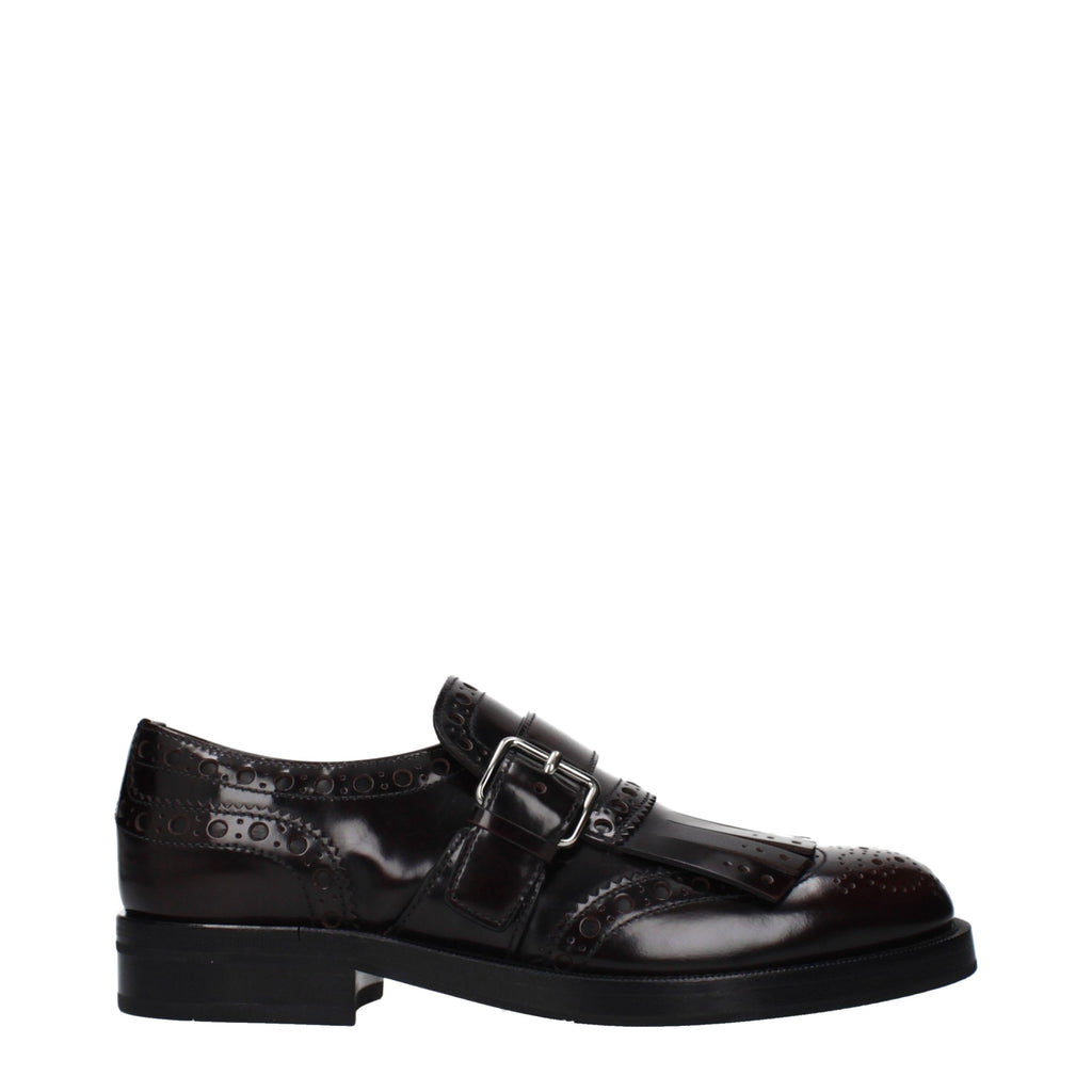 Red Leather Slip-On Loafers