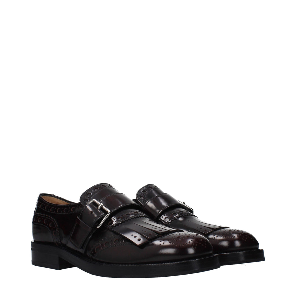 Red Leather Slip-On Loafers