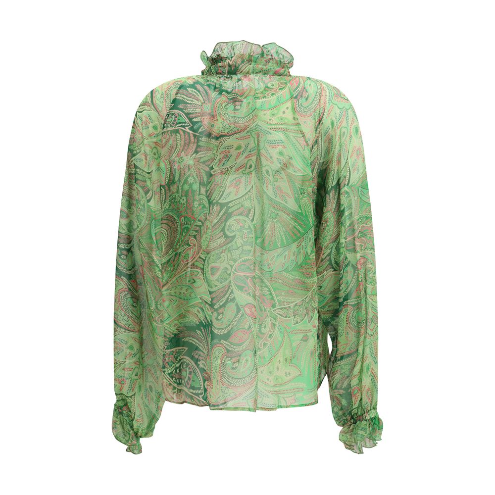 Camicia in seta fantasia bicolore