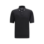 Schwarzes Poloshirt aus Seide