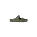 Green Plastic Flat Sandals