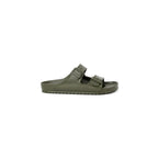Green Plastic Flat Sandals