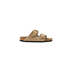 Beige flache Ledersandalen
