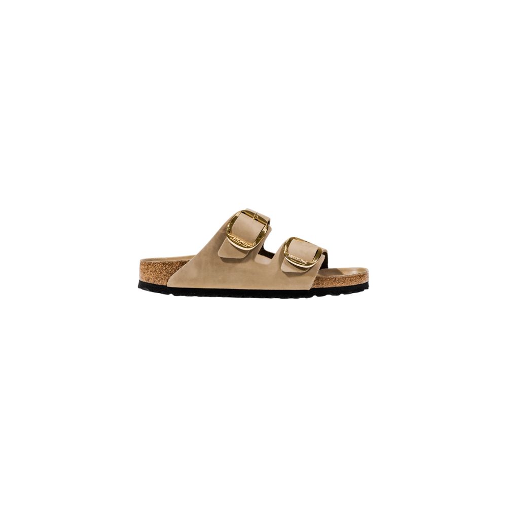 Beige flache Ledersandalen