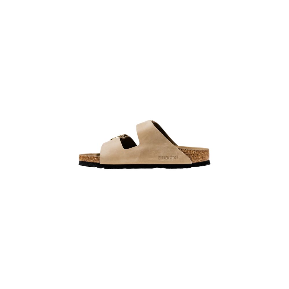 Beige flache Ledersandalen