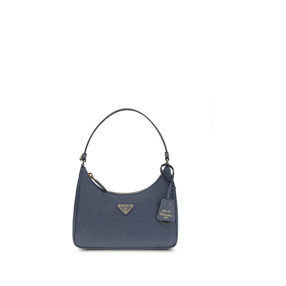 Schultertasche aus recyceltem Polyamid in Blau