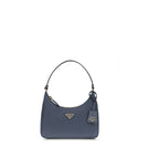 Schultertasche aus recyceltem Polyamid in Blau