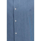 Blaues Baumwollhemd