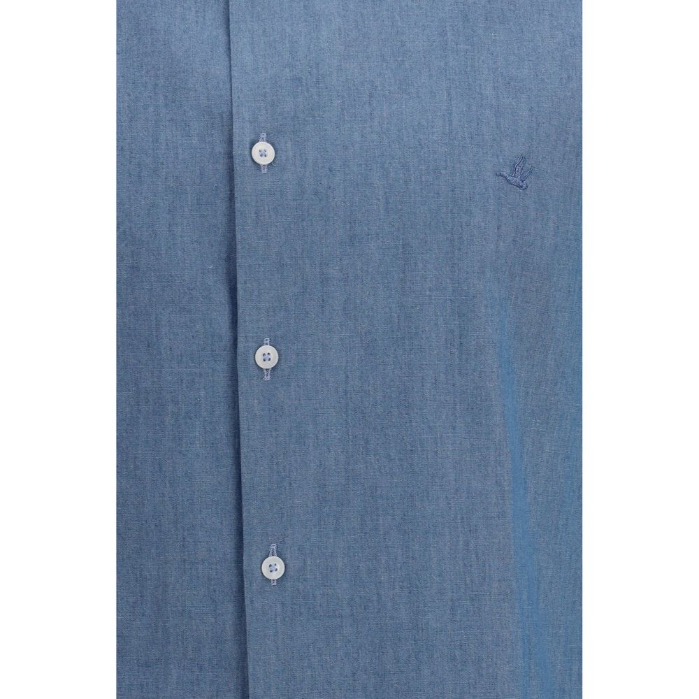 Blaues Baumwollhemd