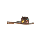 Marrone Leather Women Slipper