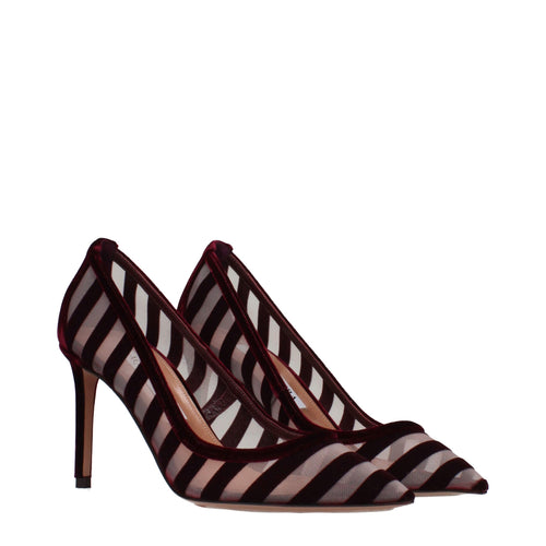Transparente Pumps mit mittelhohem Absatz und Samtbesatz