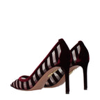 Transparent Velvet Mid Heel Pumps