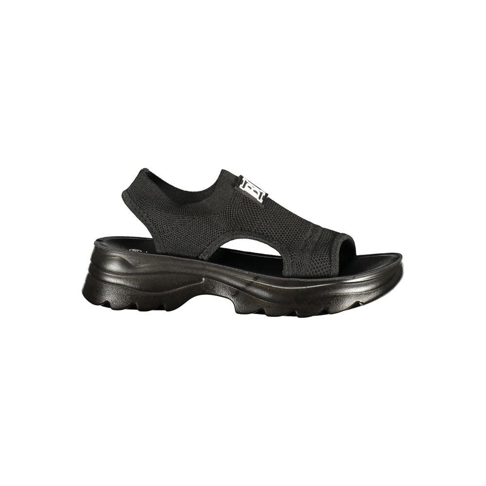 Schwarz Polyester Damen Sandale