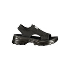 Schwarz Polyester Damen Sandale