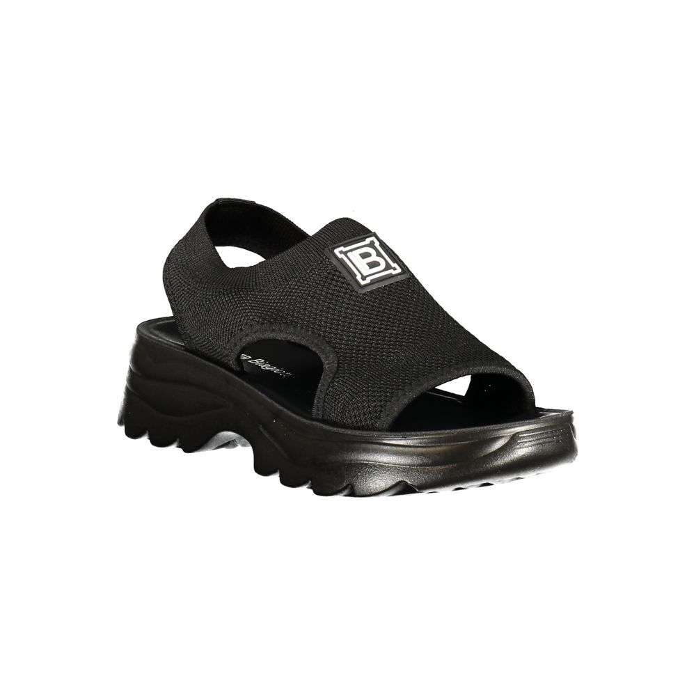 Schwarz Polyester Damen Sandale