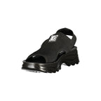 Schwarz Polyester Damen Sandale