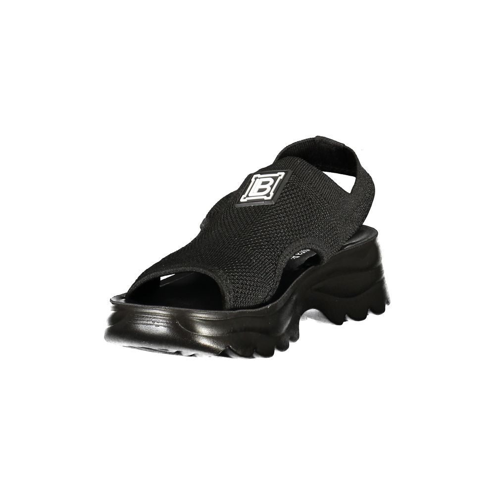 Schwarz Polyester Damen Sandale
