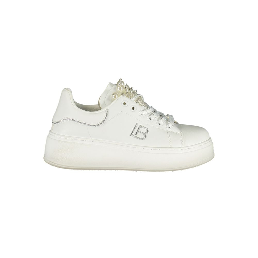 Weiße Polyurethan Damen Sneaker
