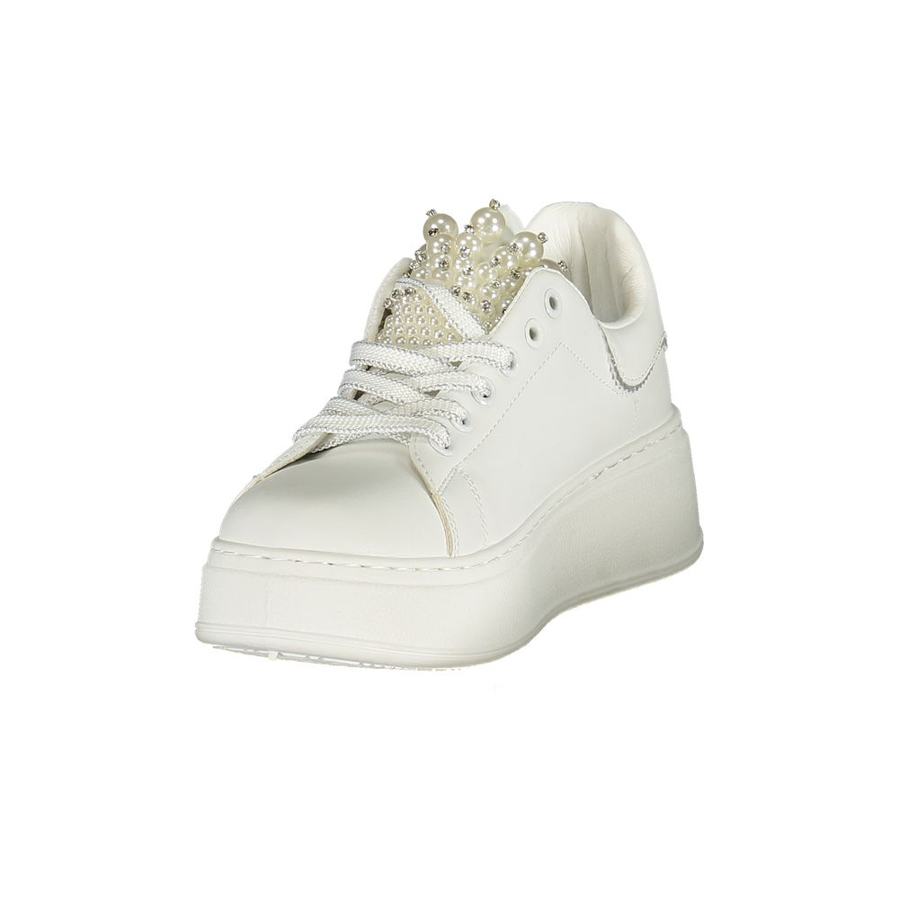 Weiße Polyurethan Damen Sneaker