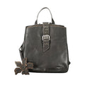 Black Polyurethane Women Backpack