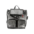 Black Polyurethane Women's Mini Backpack
