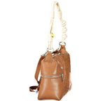 Brown Polyurethane Women's Shoulder Bag