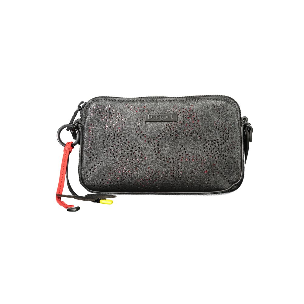 Schwarze Damenhandtasche aus Polyurethan