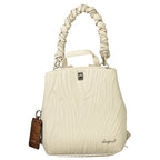White Polyurethane Women Backpack