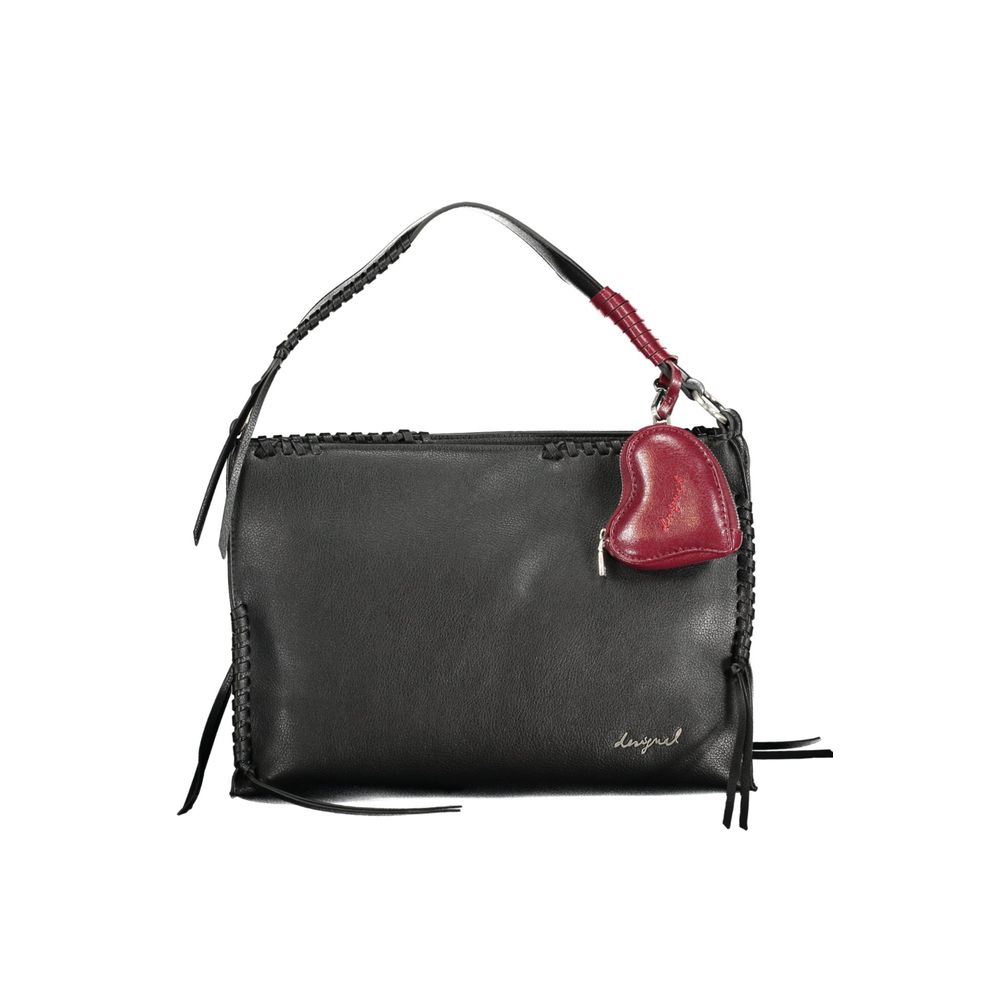 Schwarze Damenhandtasche aus Polyurethan