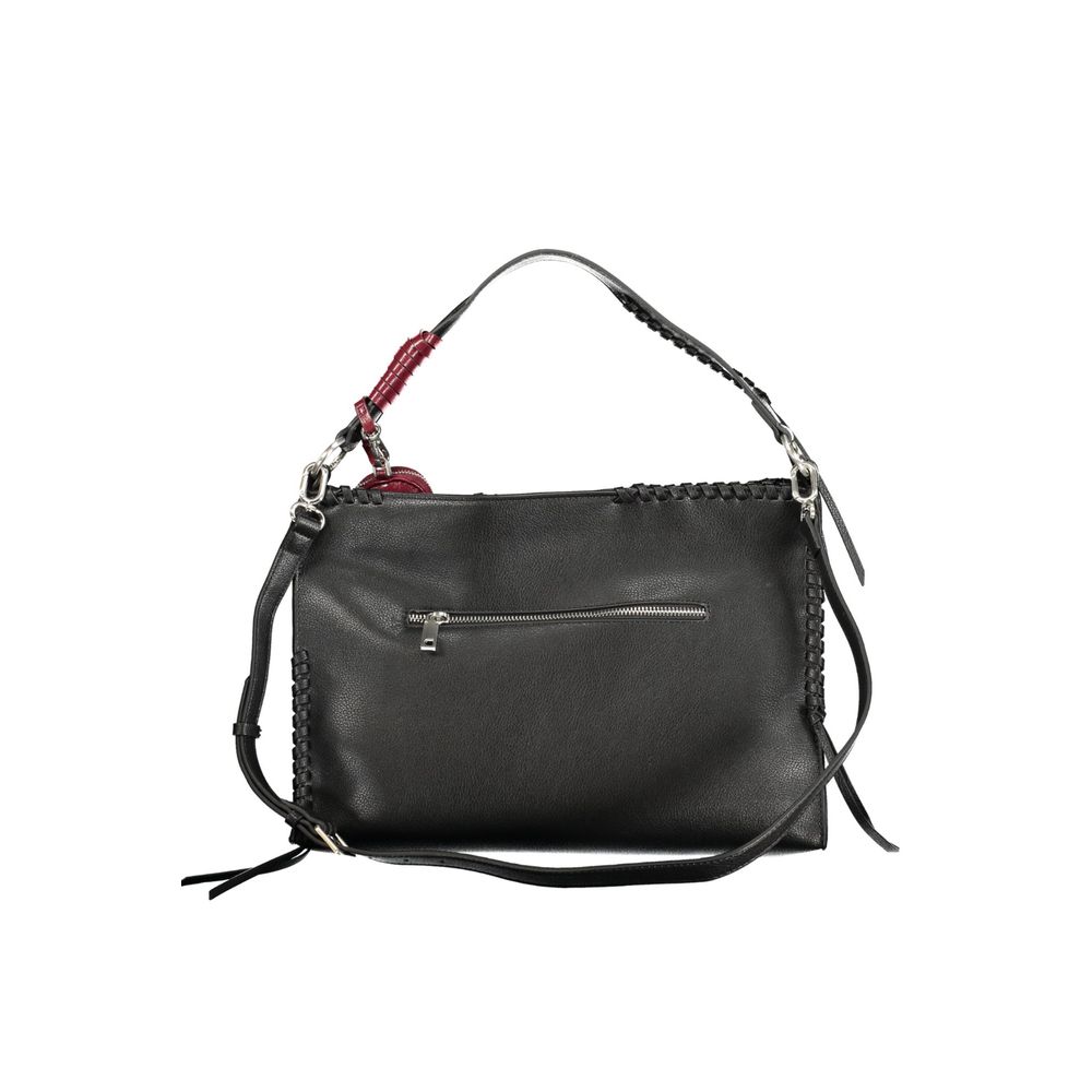 Schwarze Damenhandtasche aus Polyurethan