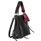 Schwarze Damenhandtasche aus Polyurethan