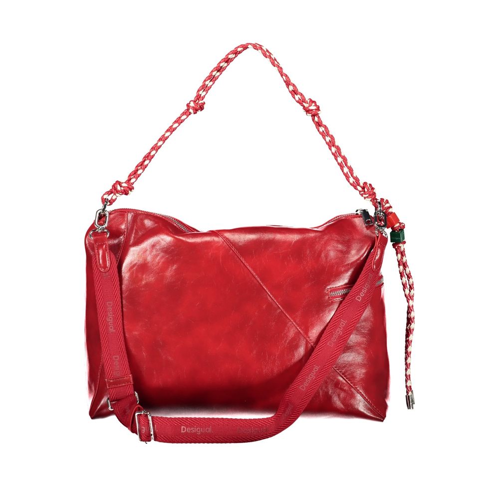 Rote Damenhandtasche aus Polyurethan