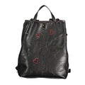 Black Polyurethane Women Backpack