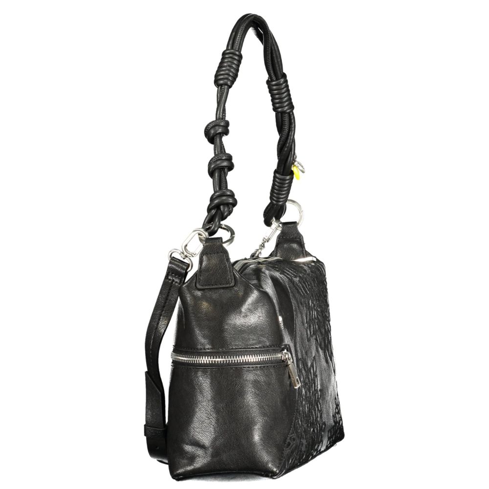 Handtasche für Damen aus schwarzem Polyurethan