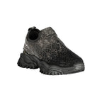 Black Polyurethane Women Sneaker