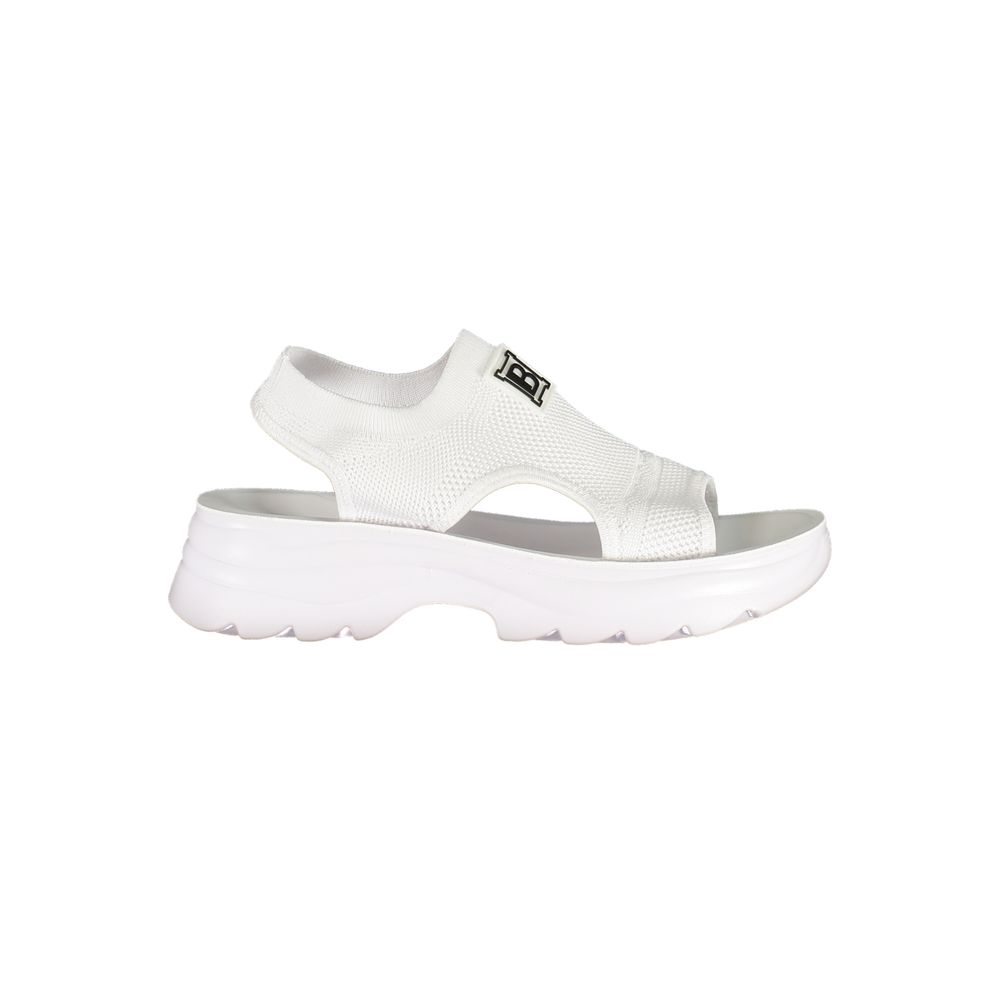 Weiße Polyurethan-Sandalen für Damen