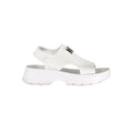 Weiße Polyurethan-Sandalen für Damen