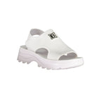 Weiße Polyurethan-Sandalen für Damen